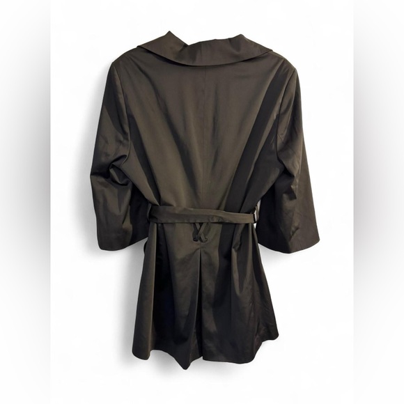 🖤 Semantiks Black 3/4 Sleeve Classic Trench Coat Jacket XL - Picture 3 of 12